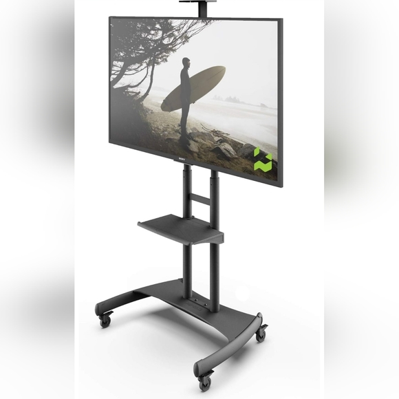 Height Adjustable TV Stand with Adjustable Shelf for 50inch to 82inch TVs - Picture 2 of 2